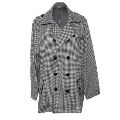New Torrid Fleece Double Breasted Peacoat 3 3X 22-24 Black White Herringbone NWT - Image 1 of 4