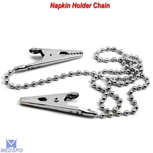 Servietten Kettenhalter Edelstahl Zahn Patient Lätzchenclip Zahninstrumente - Bild 1 von 5