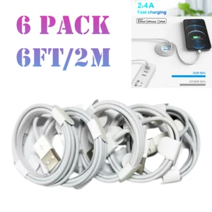 6X USB Charger Cable 1M Lot For iPhone 13 12 11Pro XR 8 7 6 5 Fast Charge Cord - Picture 1 of 13
