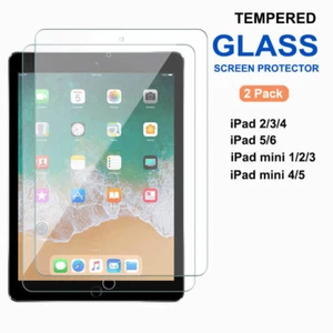 SWIFTLET 2X Tempered Glass Screen Protector for iPad 2 3 4 5 6 7 Mini 1 2 3 4 5 - Picture 1 of 9