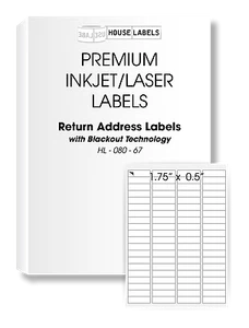 400 Sheets 32000 Labels BLACKOUT 1.75x0.5 FAST PEEL 80UP Return Address Labels - Picture 1 of 6