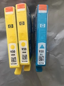 Cartucho de tinta cian HP 920XL CD972AN + 2 920 amarillo lote envío rápido gratis. - Imagen 1 de 4