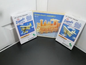 3-D Wood Puzzles Curtiss Goshawk, Fokker Triplane and Train - Lot of 3 New - Picture 1 of 9