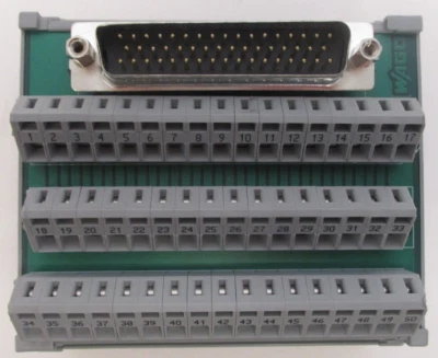 WAGO P/N: 50036746 50 PIN D SUB TERMINAL BLOCK INTERFACE MODULE MALE PCB-148 - Image 1 of 4