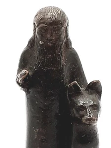 Antique? Babylonian Man with Dog Figurine - Picture 1 of 23