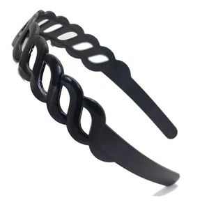 4 Black Plastic Braid Shape 25mm Wide Alice Headband Hair Band Hair Accessory - Picture 1 of 7