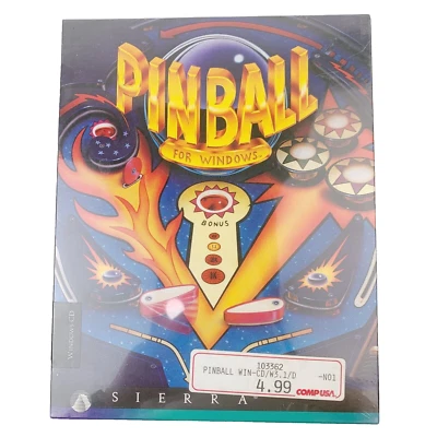 New In Box Sealed Pinball for Windows 95 Sierra CD-Rom 1995 Game Big Box - Image 1 of 4