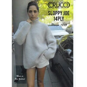 Turtle Neck Mock Rib Sweater Crucci Knitting Pattern 1544 - Imagen 1 de 1