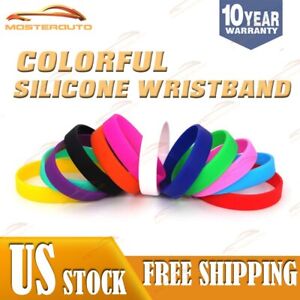 Men/Women Silicone Bracelet Rubber Blank Wristband Fashionable Popular Cuff Band