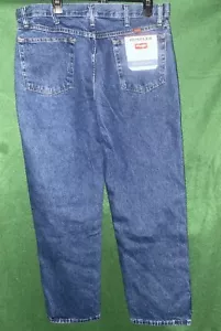 Wrangler Rustler Men 36X30 Relaxed Fit Heavyweight Denim Jeans - Dark Blue - Picture 1 of 9