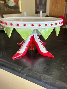 Depart 56 Patience Brewster Krinkles Weihnachten High Heel Schuh Kuchenteller - Bild 1 von 6