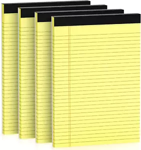 Legal Pads 8.5 X 11 Note Pads Wide Ruled 4 Pack, Lined Notepad 8.5 X 11 Canary Y - Picture 1 of 7