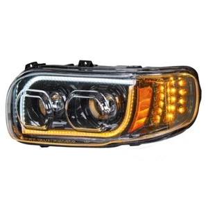 2008+ Peterbilt 388/389 Full LED Headlight w/ Position/Turn - Blackout - Driver - Picture 1 of 9