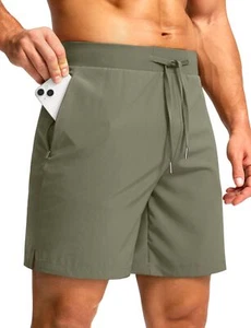 Men's Workout Shorts with Zipper Pockets 7'' Lightweight Quick Dry Athletic G... - Picture 1 of 7