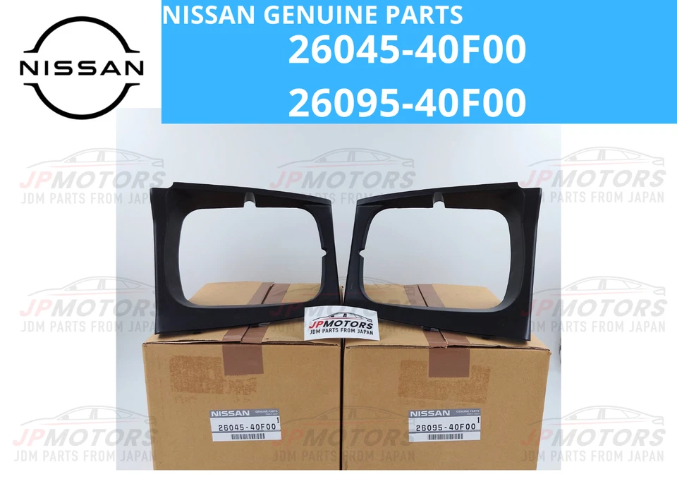 NISSAN Genuine 180SX 240SX 26045-40F00 26095-40F00 Cover Trim Headlamp Set New - Imagem 1 de 4