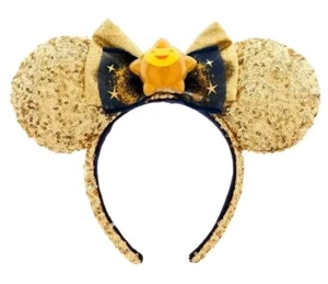 Disney Parks Wish Film Star Ears Headband Glitter Sequin Gold - Picture 1 of 4