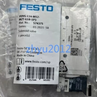 FESTO VUVG-L14-M52-MZT-G18-1P3 573371 1PC New Solenoid Valve Free Shipping - Image 1 of 2