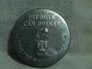 Vintage Haustier Milch Dosenöffner Werbung "Die erste verdampfte Milch" 3" Aluminium - Bild 1 von 8