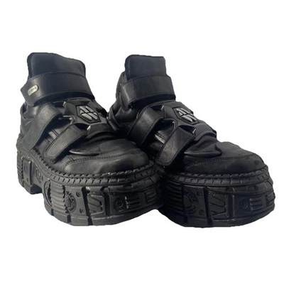 New Rock ботинки WALL285-S2 унисекс металлический черный кожаный платформе Gothic размер 42 - Изображение 1 из 4