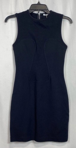 Abito donna Alexander Wang T Designer nero bodycon zip posteriore nuovo con etichette taglia S