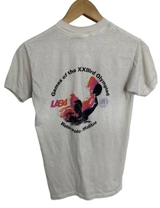 Camiseta Polo Acuático Malibú Vintage Años 80 1984 Juegos Olímpicos de Los Ángeles Doble Cara Talla Pequeña - Imagen 1 de 9