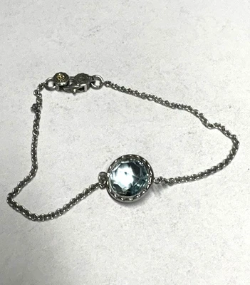 TACORI 925 PRATA ESTERLINA E OURO AMARELO 18K E PULSEIRA DE TOPÁZIO AZUL CELESTE - Imagem 1 de 4