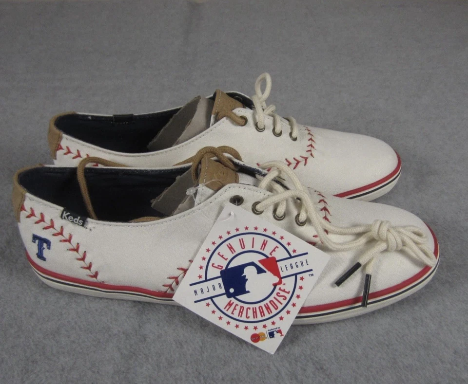 Tenis Texas Rangers Keds para mujer blancos campeón banderín con cordones MLB talla 6,5 Foto 1 de 4