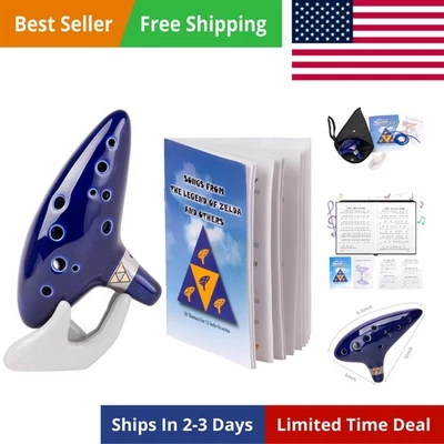 Ocarina 12 Hole Alto C with Song Book (Songs From the Legend of Zelda) with Disp - Image 1 of 4