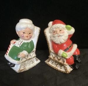 Mr. & Mrs. Claus Vintage Salz und Pfefferstreuer sitzend auf Wippen aus Japan - Bild 1 von 7