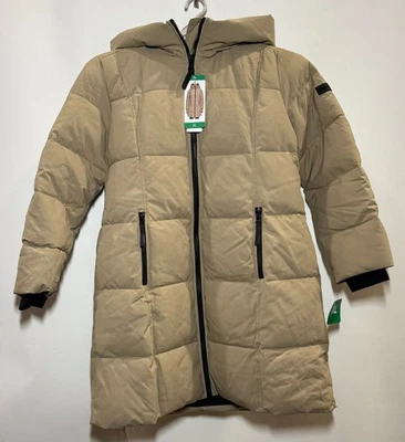 Chaqueta Oxford Puffer de peso pesado para mujer Calvin Klein, marrón XL Foto 1 de 4