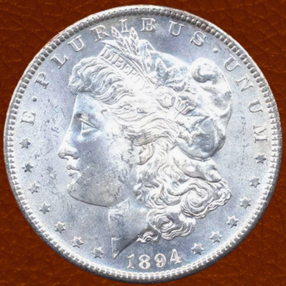 Dólar de plata Morgan 1894-Casa de la Moneda de San Francisco dólar raro moneda de Estados Unidos Foto 1 de 2