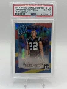 2017 Optic Christian McCaffrey Rated Rookie Red/Yellow PSA GEM MT 10!! - Picture 1 of 1