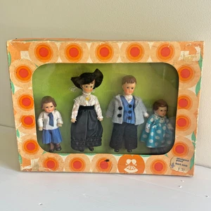 Vintage 1960's ARI Konigseer Puppen Family Rubber Dolls Dollhouse Set 4 Germany - Picture 1 of 13