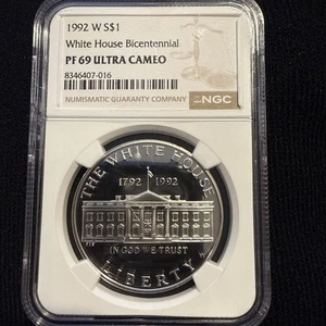 1992 W White House Commemorative Proof Silver Dollar NGC PF69 - Picture 1 of 6