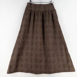 Vintage Ralph Lauren Country Skirt Size 6 Wool Maxi Long Brown Tweed Made In USA - Picture 1 of 12