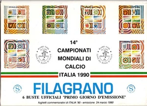 1990 FDC FILAGRANO ITALY 90 - 6 BUSTS WORLD CUP SOCCER MF126317 - Picture 1 of 2