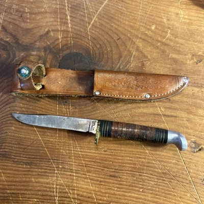 CUCHILLO DE PÁJARO Y TRUCHA VINTAGE CAMILLUS N.Y. EE. UU. 1006 HOJA FIJA 1940’S-1950’S Foto 1 de 4