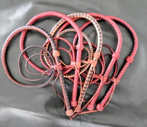6ft 6plaited Grey Species Roo Leather Bull Whip - Picture 1 of 8