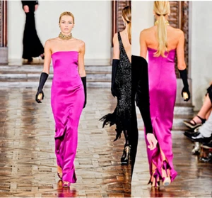 RALPH LAUREN Collection Fall 2012 Runway Corset Strapless Silk Dress US6 - Picture 1 of 11