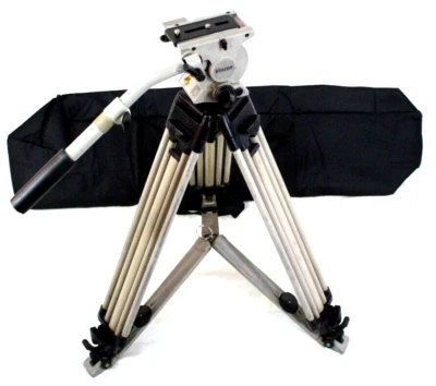 VINTEN VISION PRO 10 TEL-PANBAR PLATE KNOB GROUNSPR DA TRIPOD BAG SERVICED 22Lbs - Image 1 of 4