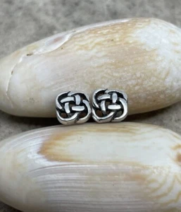 Sterling Silver Celtic Knot Stud Earrings, Small Post Earrings - Picture 1 of 7