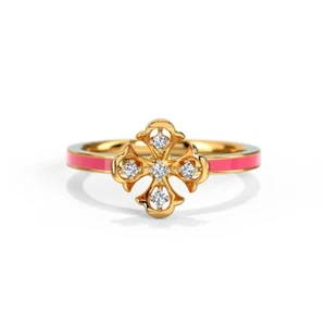 Women’s 14KT Yellow Gold Diamond Ring | 0.050 CT IJ-SI | GIA Certified - Picture 1 of 6