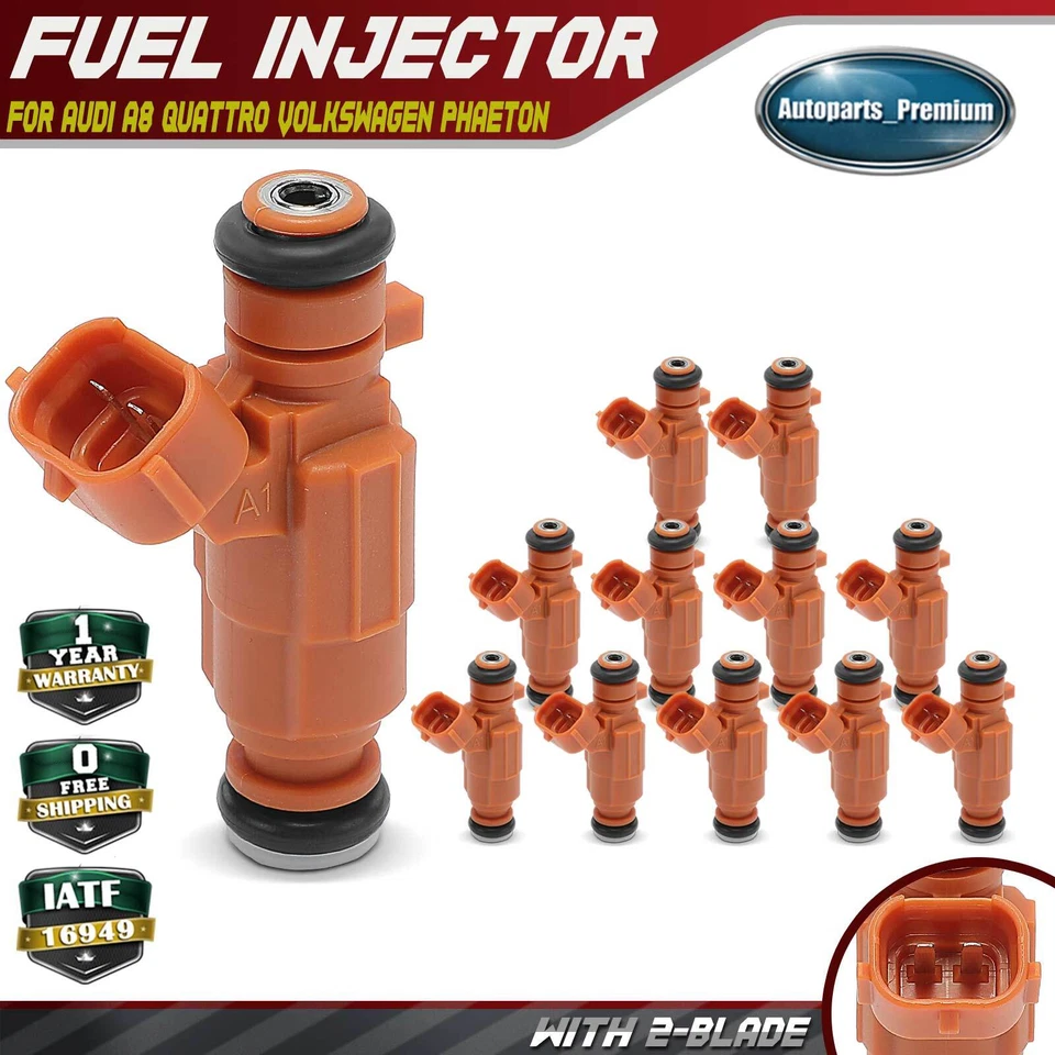 12x Inyector de combustible para Audi A8 Quattro 2005-2009 Volkswagen Phaeton 2006 W12 6,0 L Foto 1 de 4