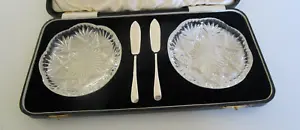 Cased Crystal & Silver Plated Butter Dish Set, Walker & Hall, Sheffield, c1930's - Picture 1 of 13
