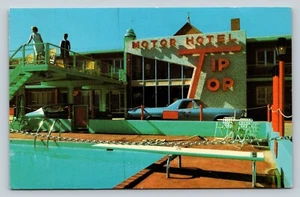 Tip Top Motor Hotel Rapid City South Dakota Classic Cars Vintage Postcard 1629 - Picture 1 of 2