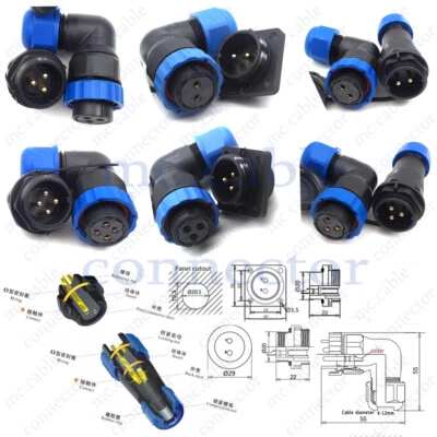 SD20 1 ~ 14 Pin Waterproof Connector, IP67 LED Lamp Industrial Power Plug Socket - Image 1 of 4