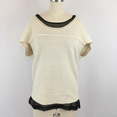 Suéter Robert Rodriguez Mezcla Lana Angora Top Talla Pequeña Silencioso Lujo Foto 1 de 4