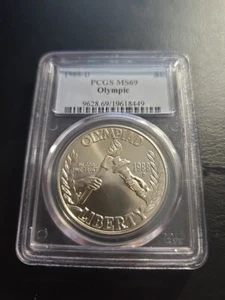 1988-D $1 Olympic Commemorative Silver Dollar PCGS MS69 - Picture 1 of 3