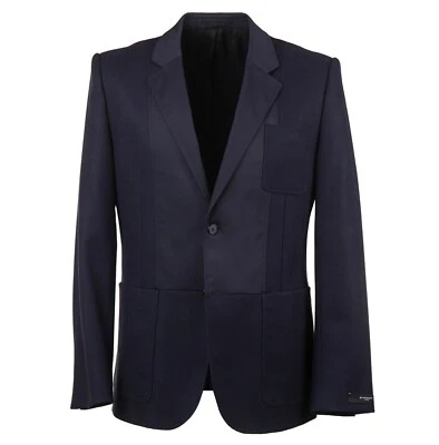 Blazer Givenchy Azul Marino Franela Lana con Detalles de Panel 42R (Eu52) Abrigo Deportivo Foto 1 de 4