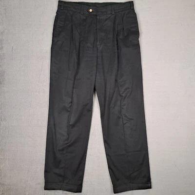 Bills Khakis Dress Pants Mens 38x33 Black Twill Pleated Cuffed M2P USA Made EUC - Image 1 of 4